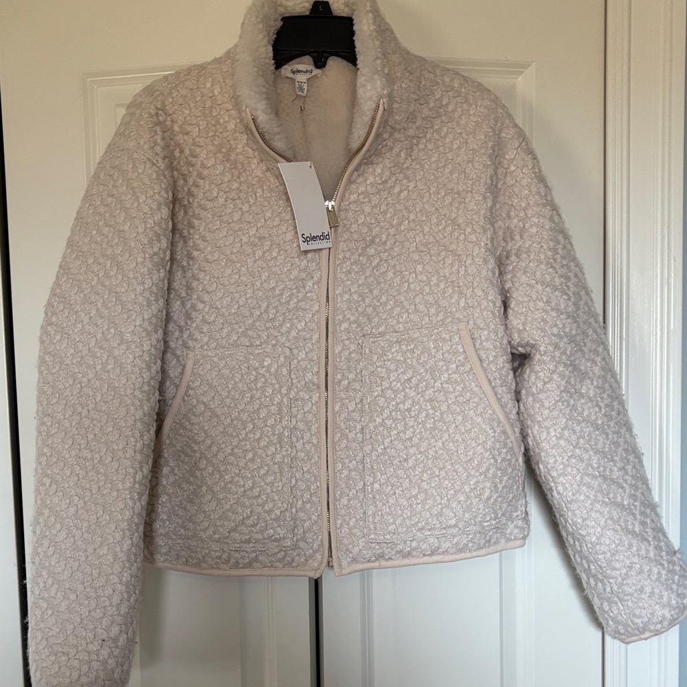 Splendid Women's Off-White Teddy Jacket